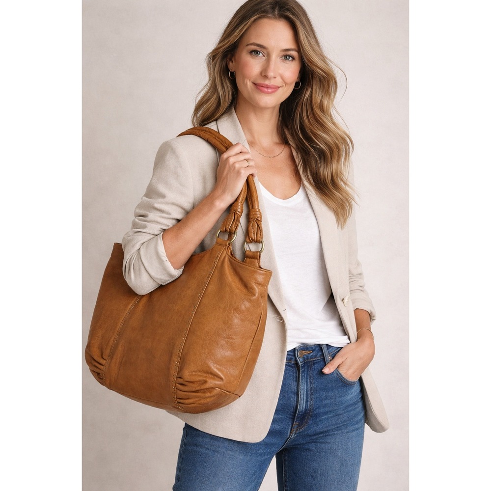 Sigrid Olsen Shoulder Bag Women Large Tan Good Boho Chic